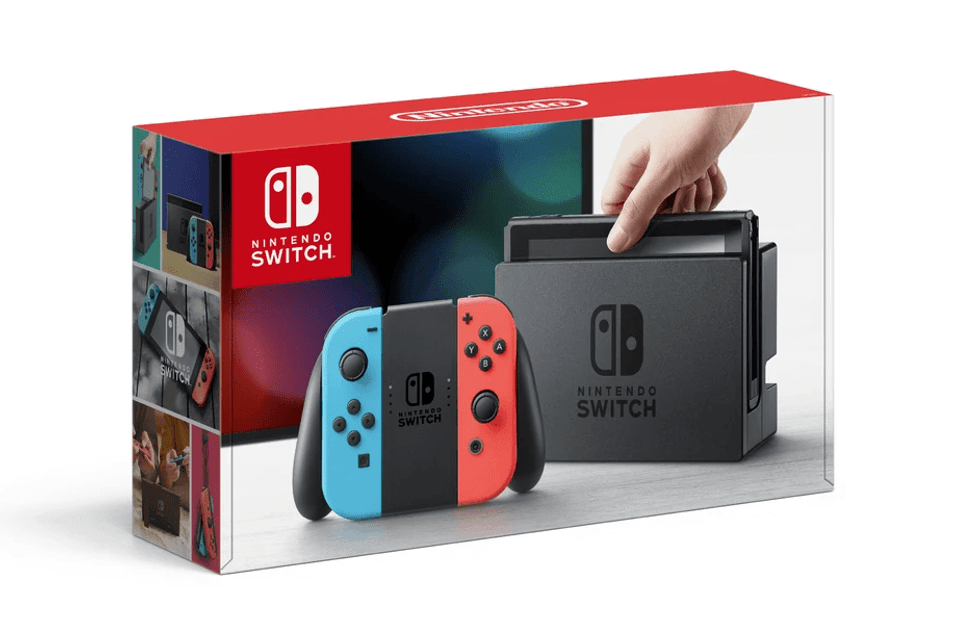 A box featuring the Nintendo Switch