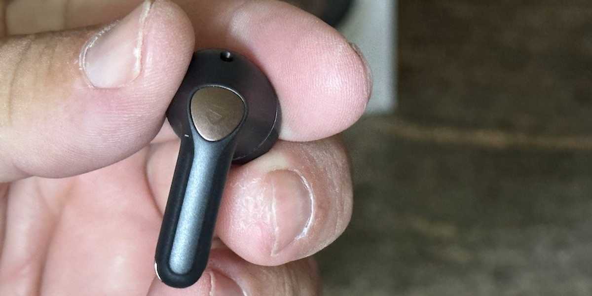 a closeup of SoundPEATS Air4 Wireless Earbud