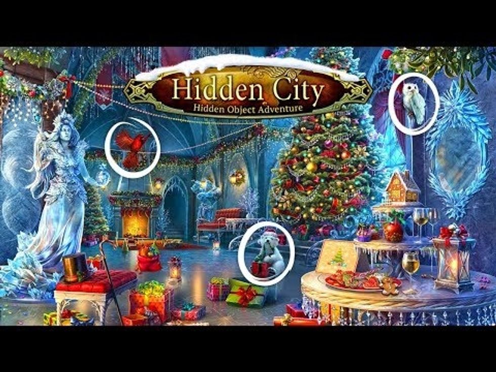 A holiday scene from the Hidden City app