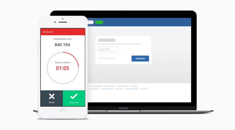 A image of the LastPass Authenticator smartphone app