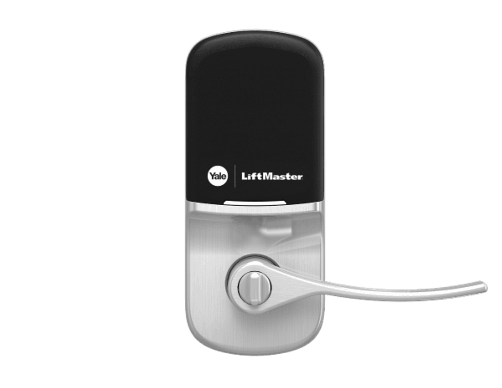 A lever lock from Yale and LiftMaster with a touchscreen
