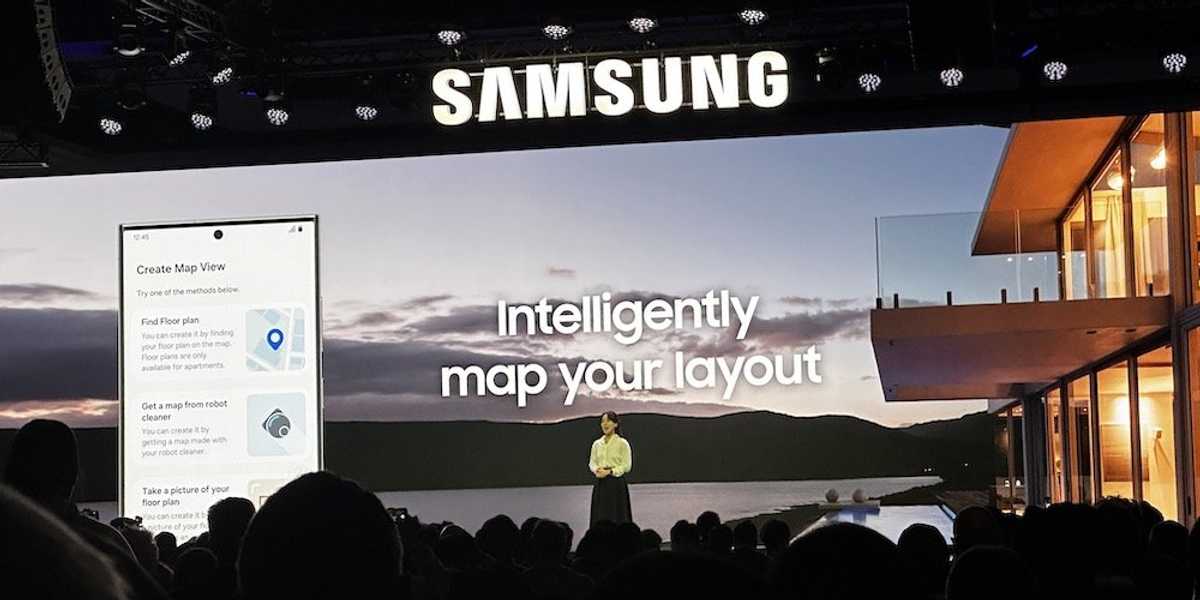 a photo from Samsung CES Press conference showcasing new SmartThings features