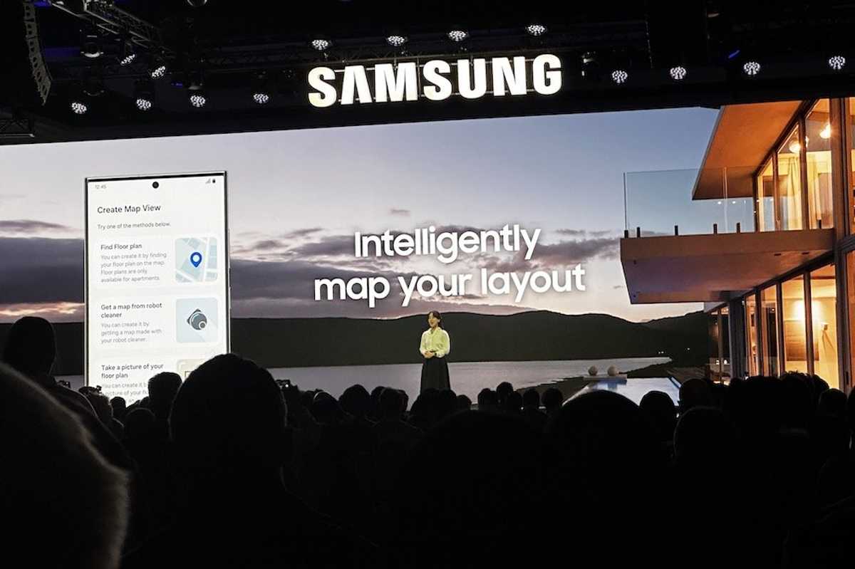 a photo from Samsung CES Press conference showcasing new SmartThings features