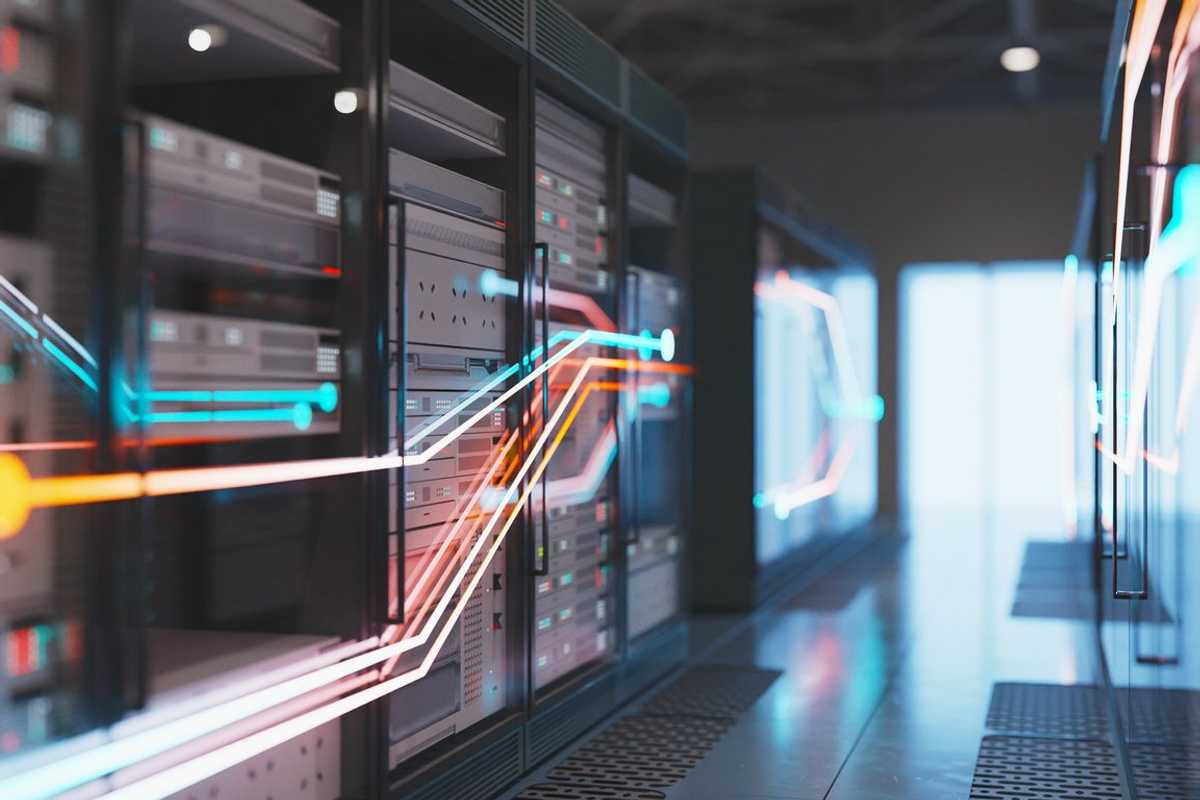 a photo of a data center