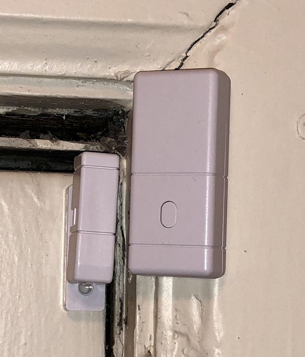 A photo of a door sensor