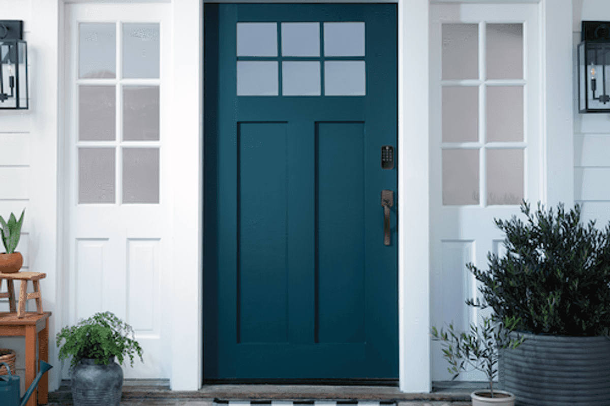 a photo of a door with Yale Assure Lock 2 Touch