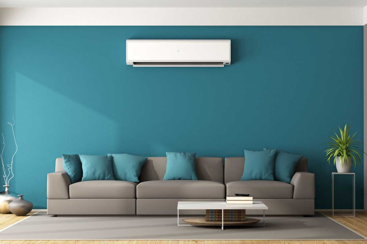 a photo of a room with a smart AC unit.