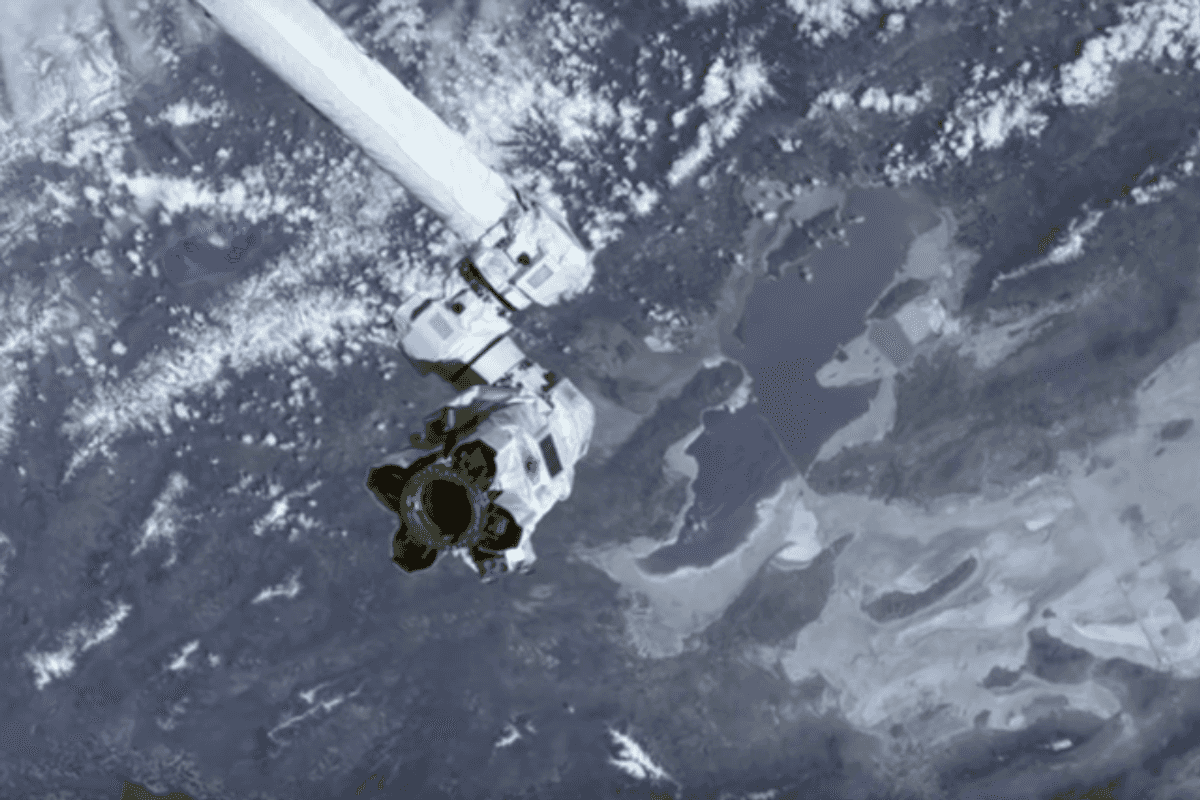 a photo of a satellite in orbit