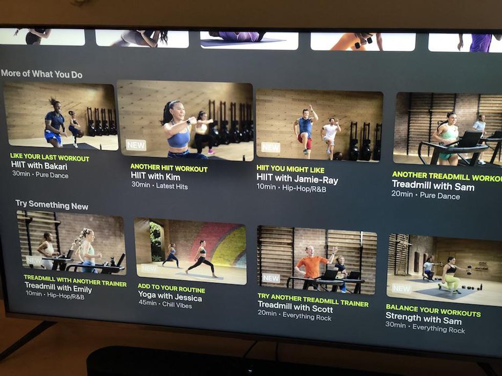 a photo of a screen showing fitness apps