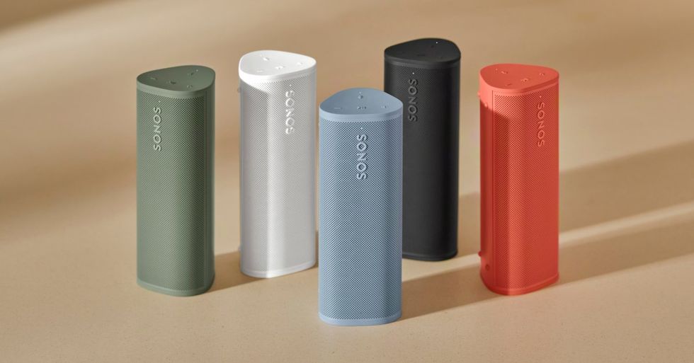 a photo of all five colors of Sonos Roam 2 Portable Wireless Speaker