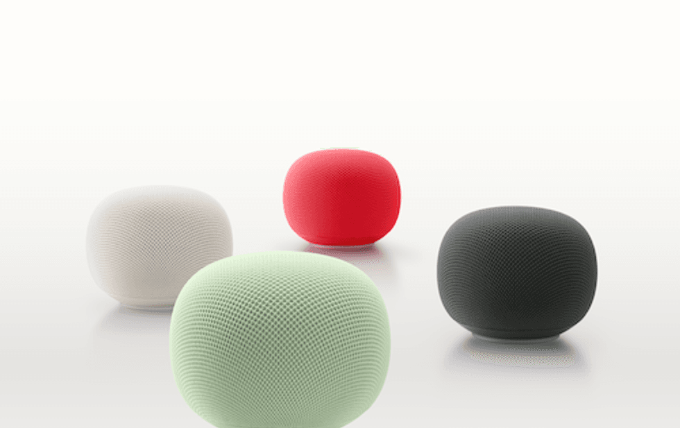 a photo of all four colors of Google Home Speaker