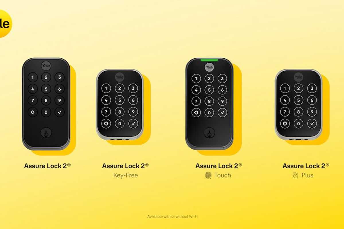 a photo of all the Yale assure Lock 2 devices.