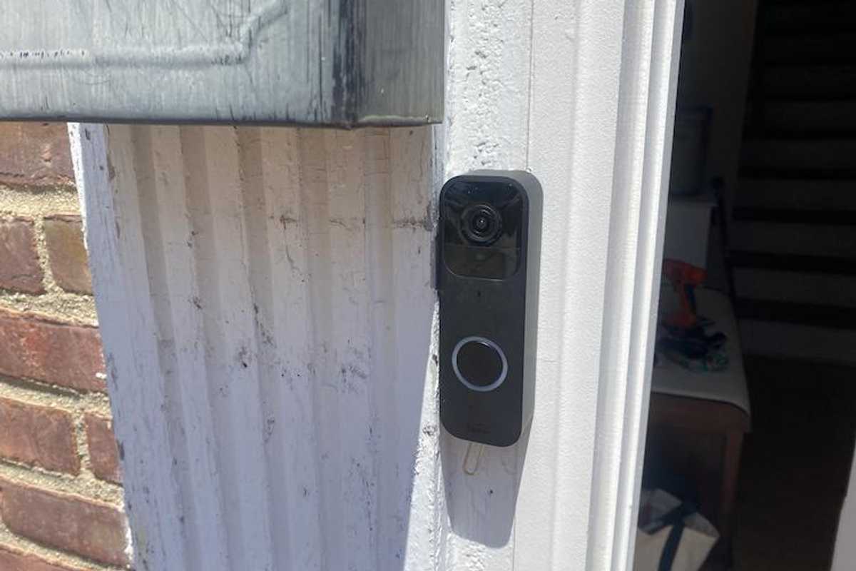 a photo of Blink Video Doorbell installed on a house