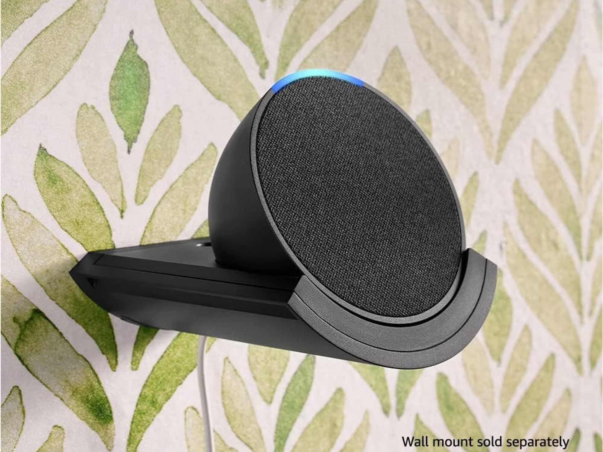 A photo of Echo Pop speaker on a wall mount