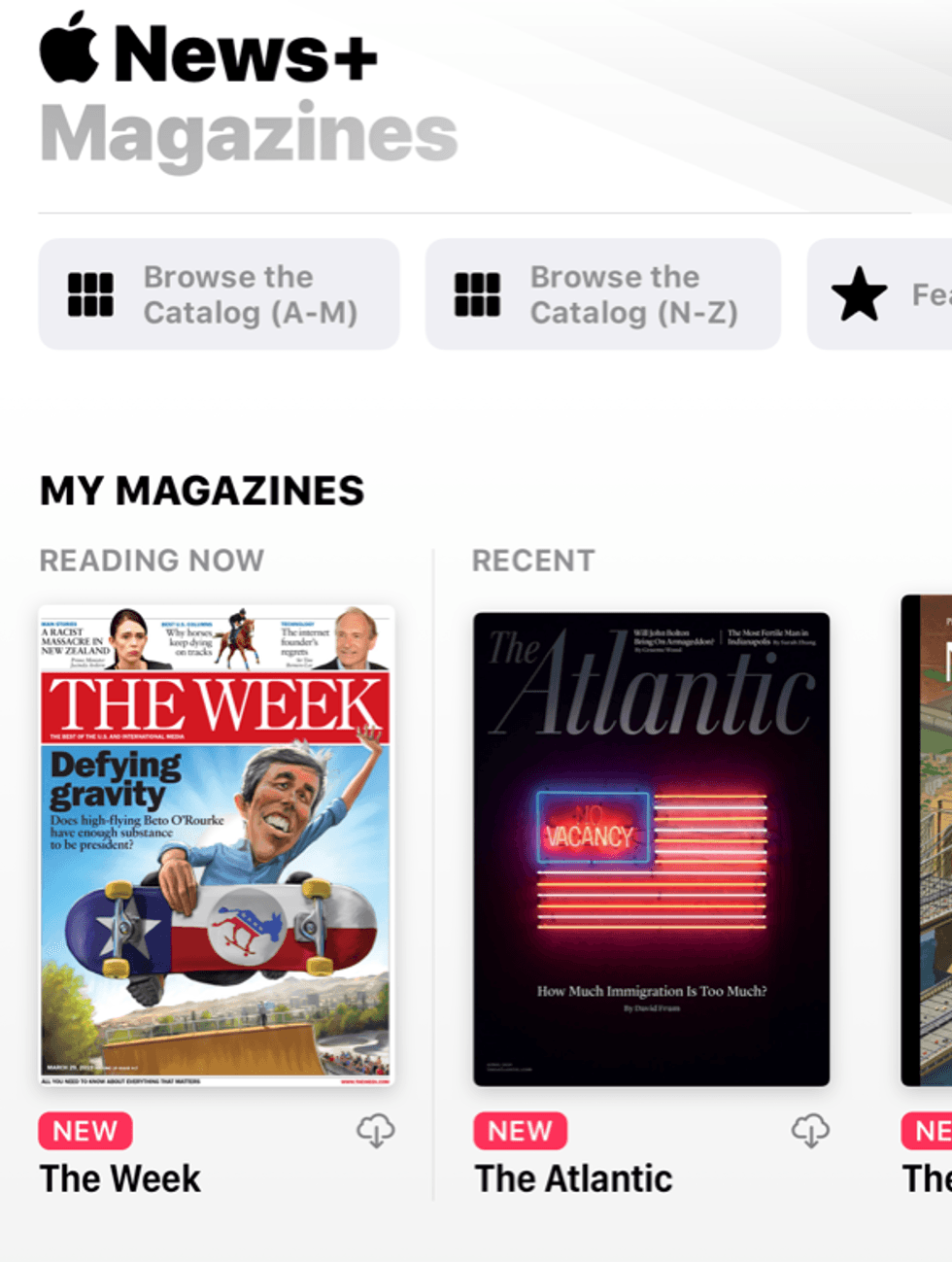 A photo of how to find magazines, by titles and by category
