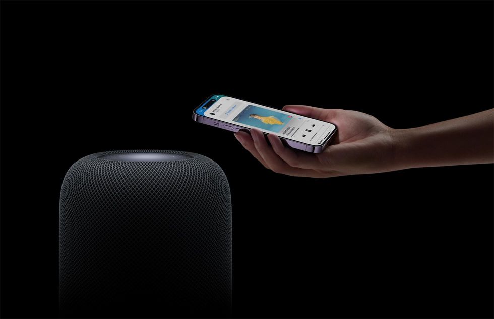 A photo of iPhone transferring music to HomePod 2nd Gen