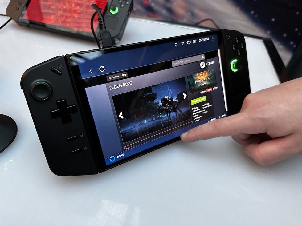 a photo of Lenovo Legion Go showing a PC game