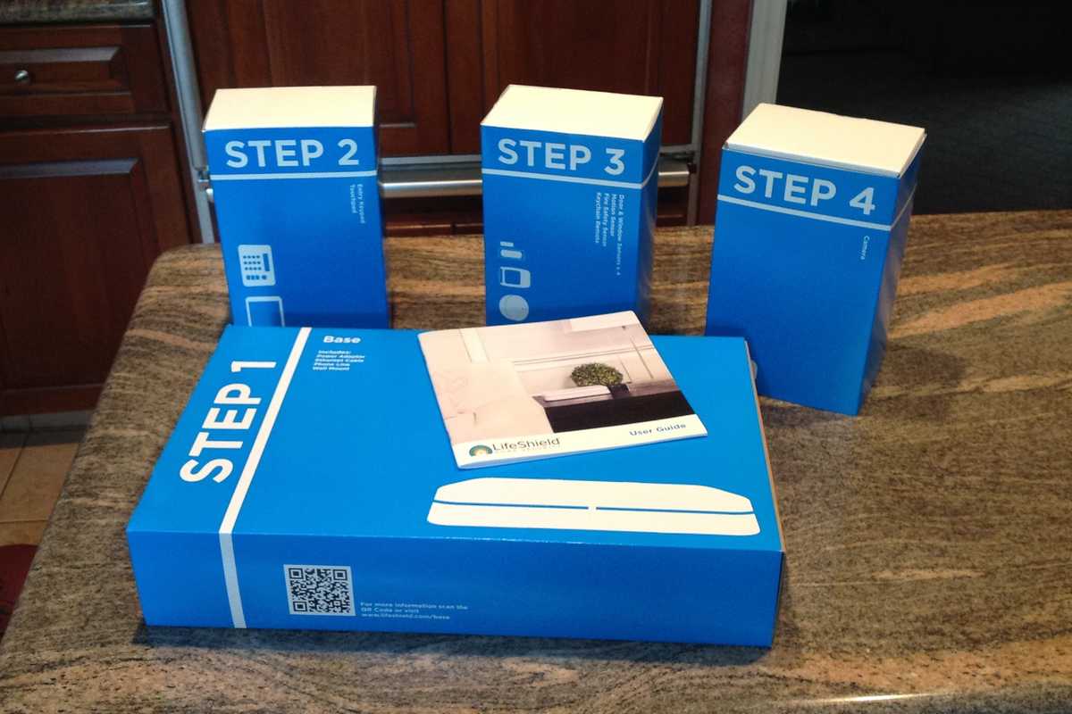 a photo of Lifeshield home security system unboxed