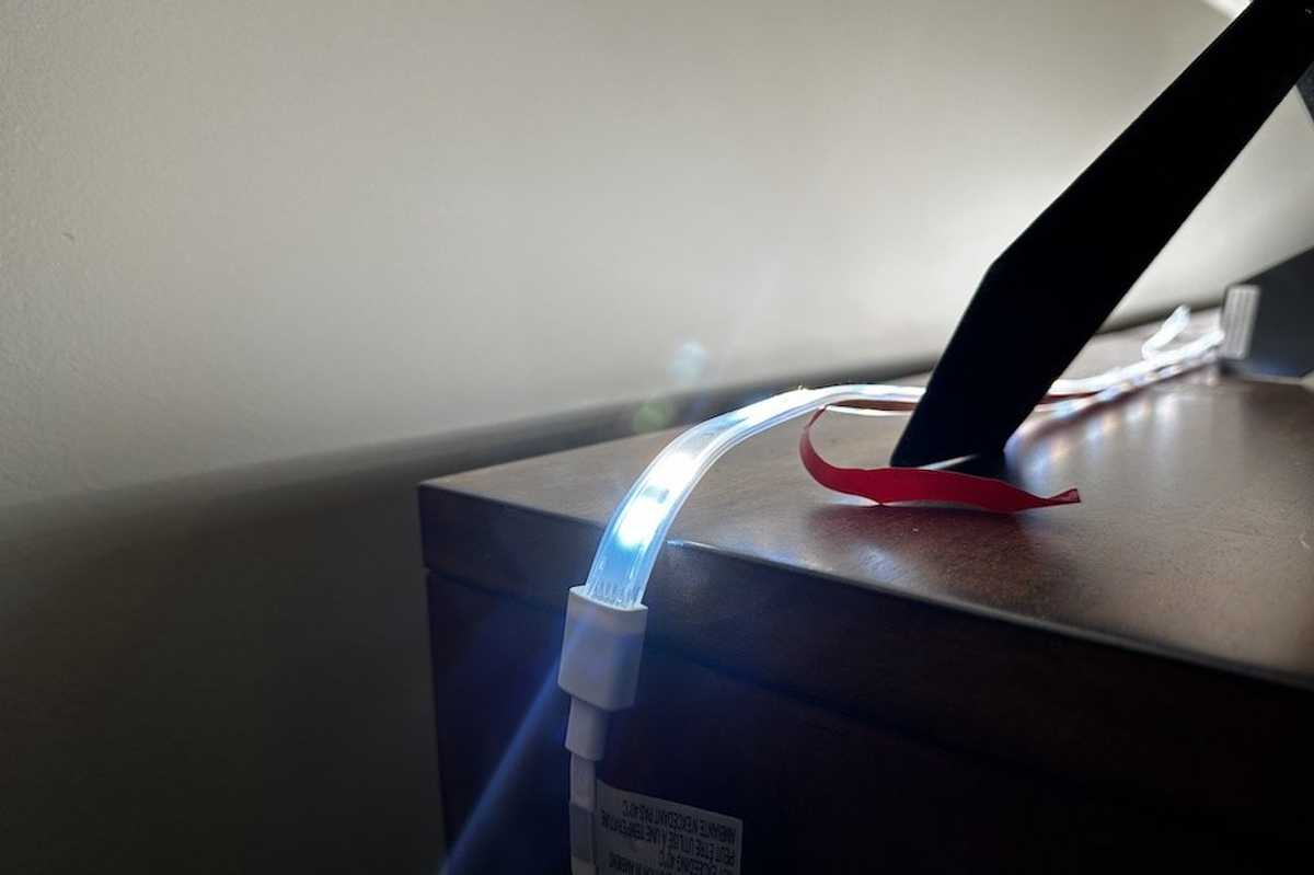 a photo of Nanoleaf Essentials Matter Smart Lightstrip installed