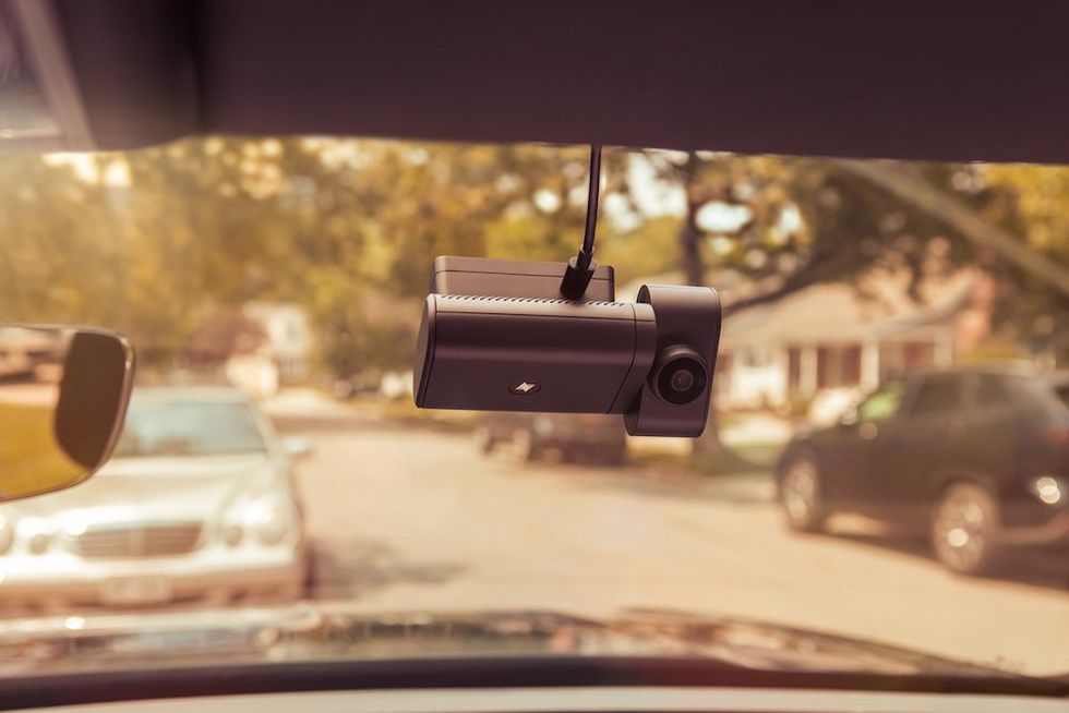 a photo of Nexar One Dashcam on a car's windshield