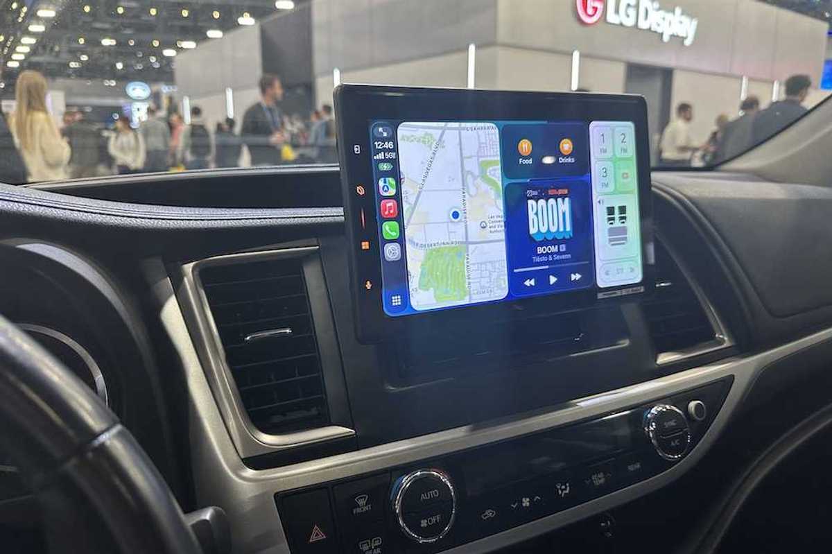a photo of Pioneer Sphera Display in a car on display at CES Show