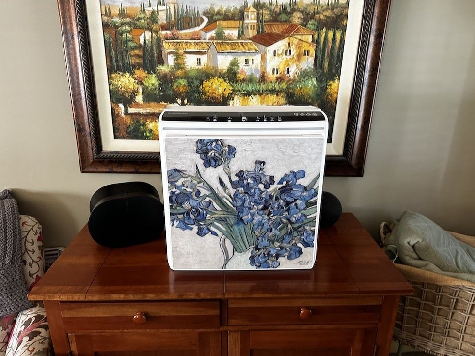 A photo of Rabbit Air A3 Ultra Quiet Air Purifier on a table.