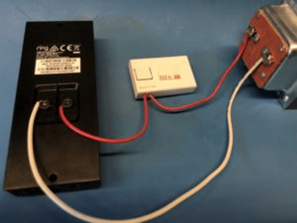 a photo of ring power kit connected to Ring Doorbell pro