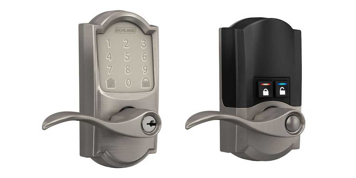 a photo of Schlage Encode Smart Wi-Fi Lever lock Satin Nickel