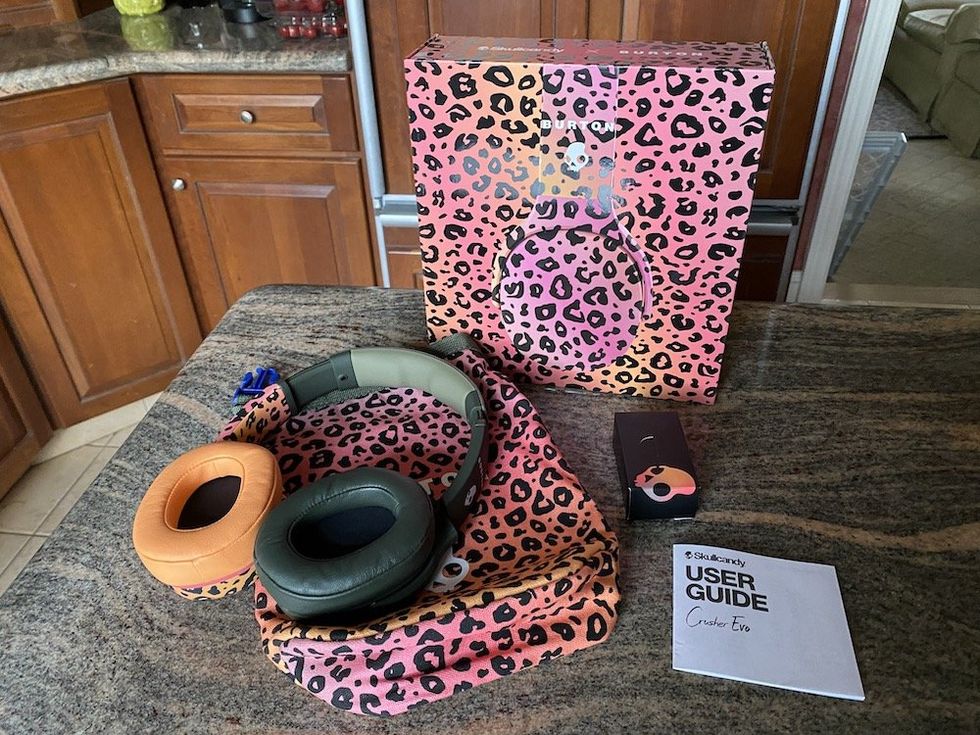 a photo of Skullcandy Burton Crusher Evo True Wireless Headphones unboxed