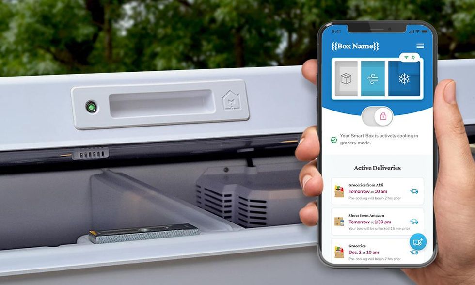 A photo of smartphone with Smart Box app opened