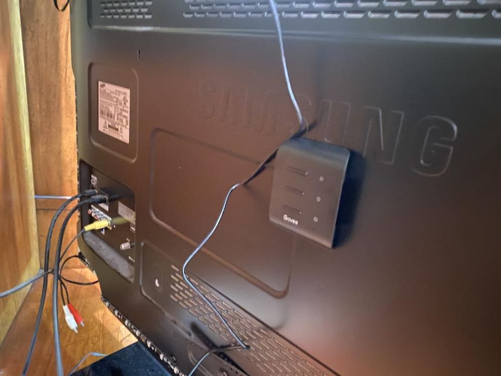 a photo of the back of a TV with Govee DreamView TV Backlight controller