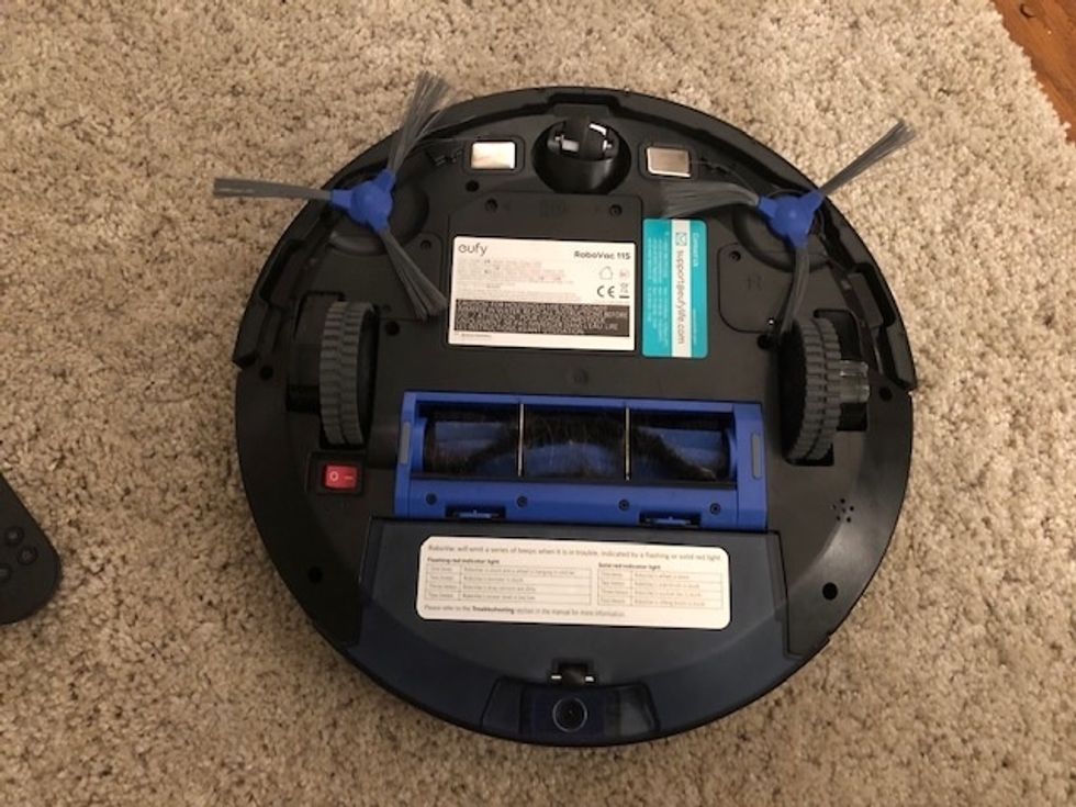 a photo of the bottom of eufy RoboVac 11S vacuum