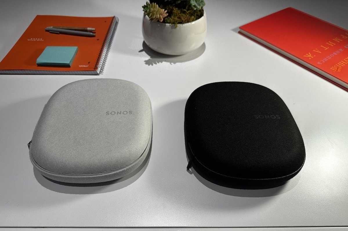 a photo of the cases that come with Sonos Ace Wireless Headphones on a table