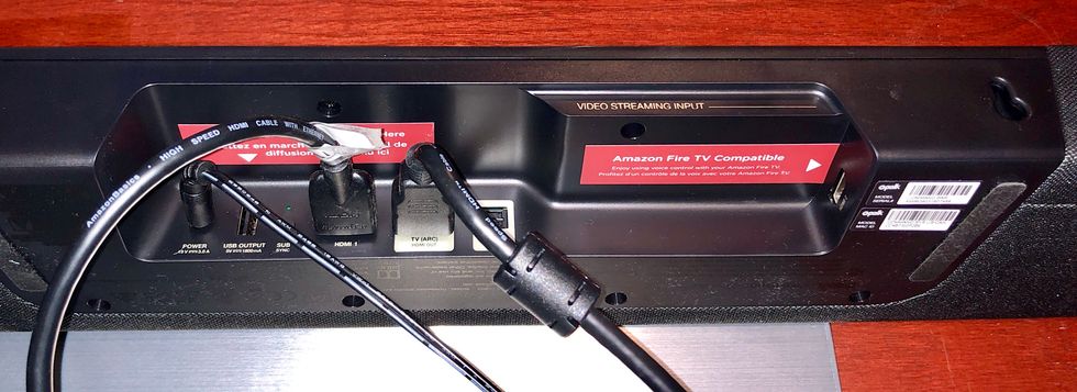 a photo of the connection on a tv for polk soundbar