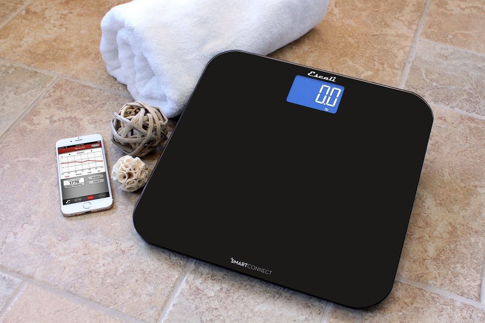 A photo of the Escale SmartConnect Body Scale, which can be synced with its Kitchen Scale for healthy eating goals