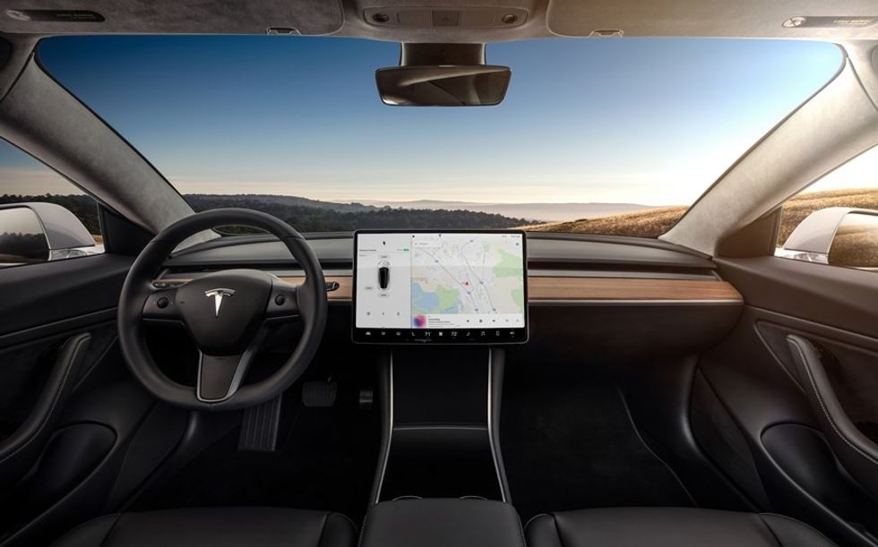 a photo of the inside of a Tesla