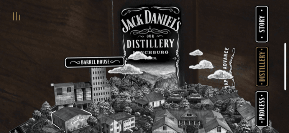 A photo of the Jack Daniel's AR content in its new app