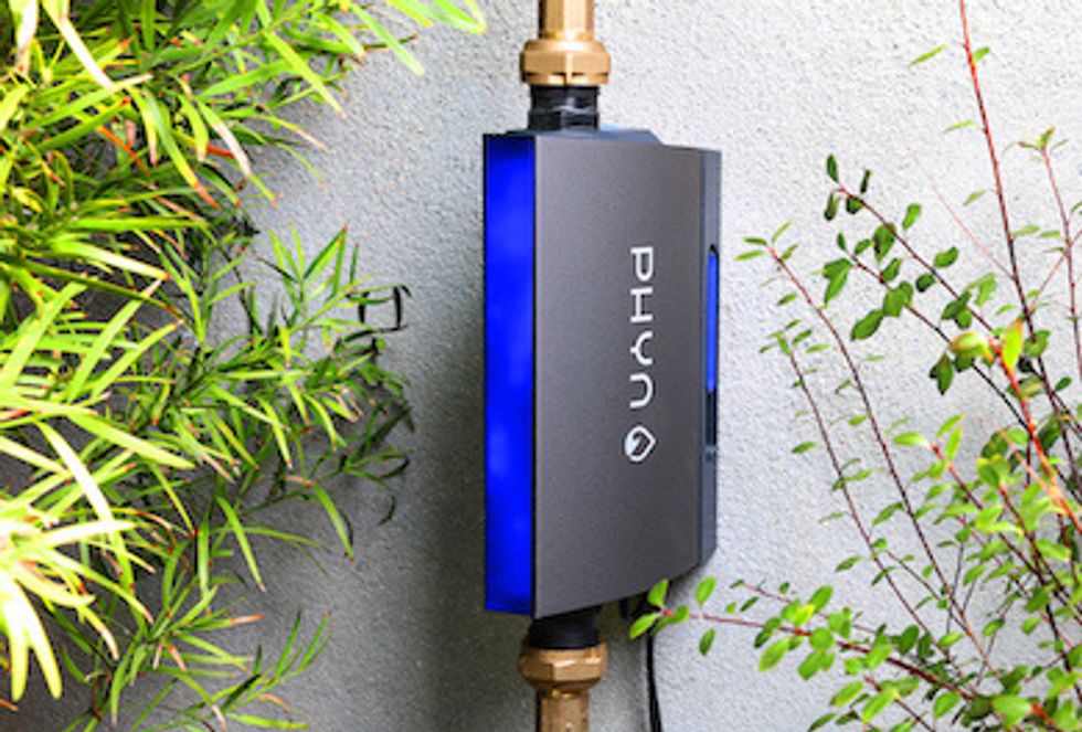 A photo of the Phyn Plus, which monitors water usage and detects problems from leaks to freezing pipes