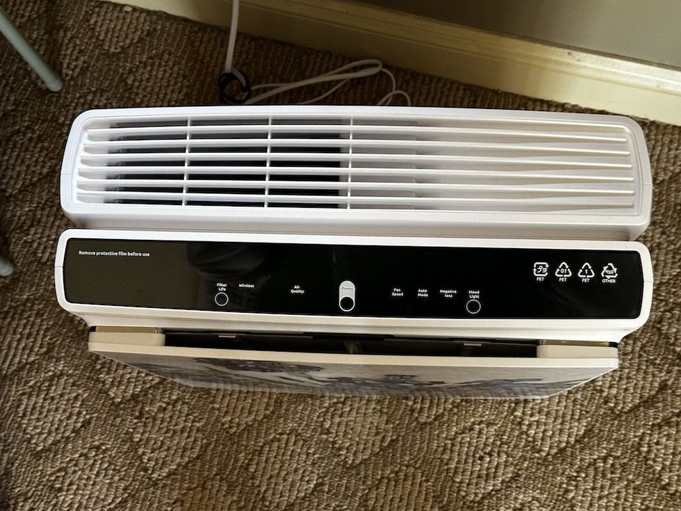 a photo of the top controls on the Rabbit Air A3 Ultra Quiet Air Purifier