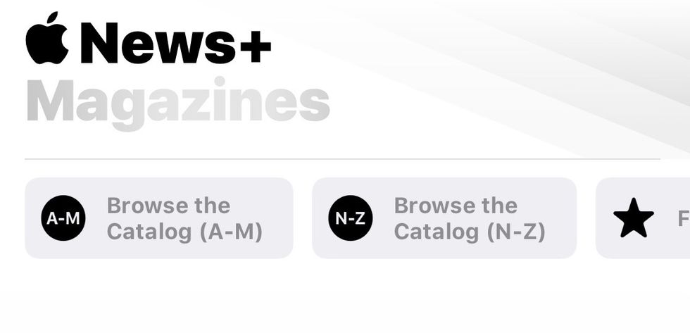 A photo of the two catalogs, where you find magazine titles in Apple News+