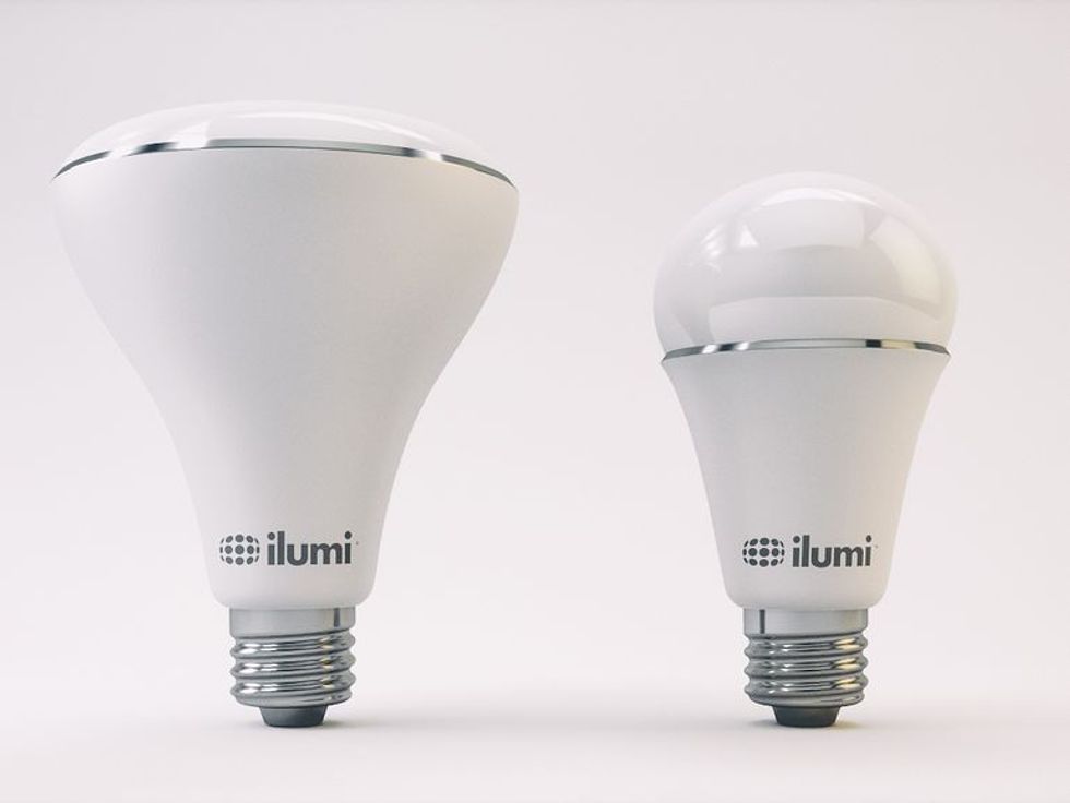 a photo of two ilumi LED Smart Light bulbs