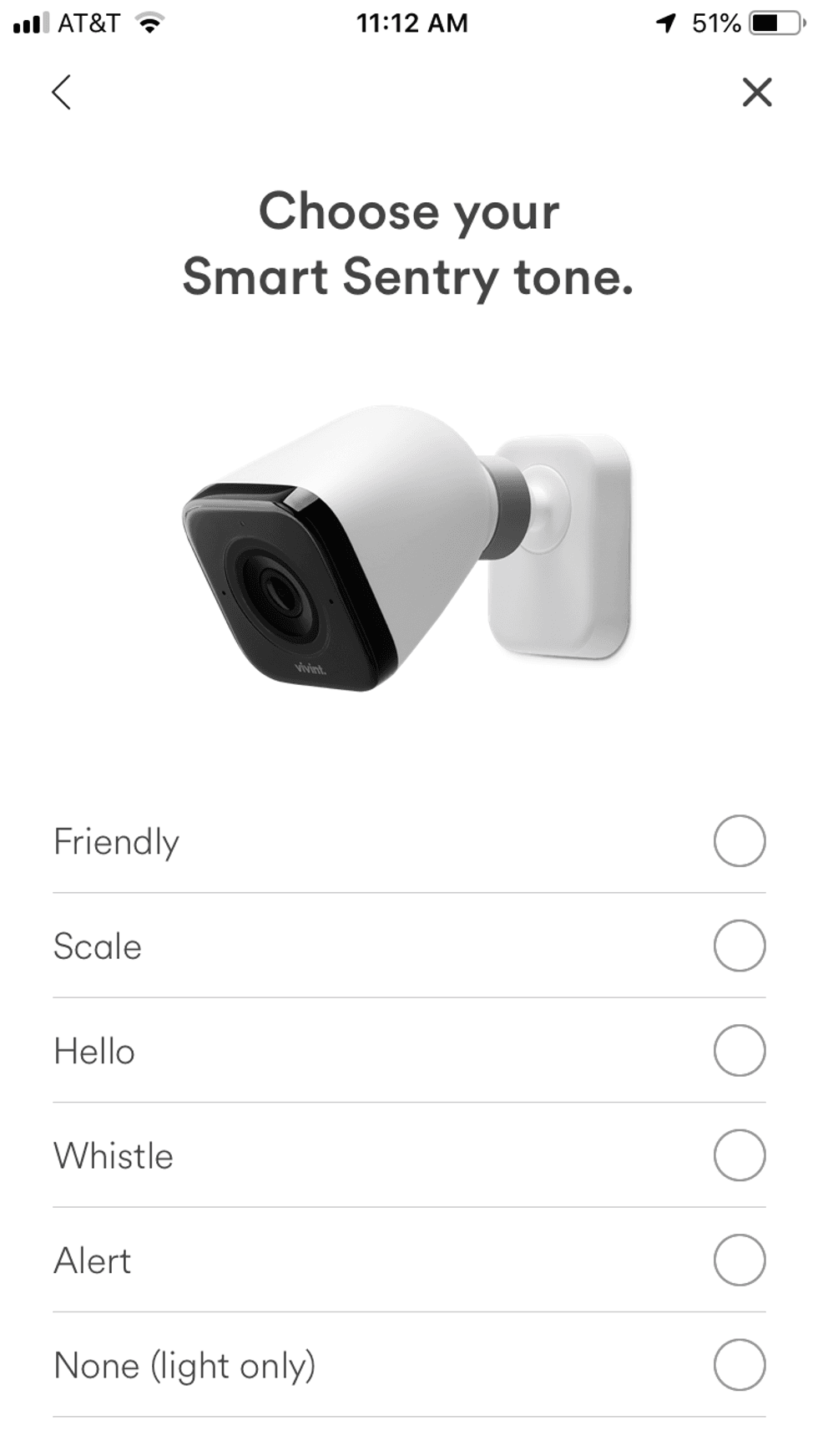 A photo of Vivint app for Smart Deter Tone.