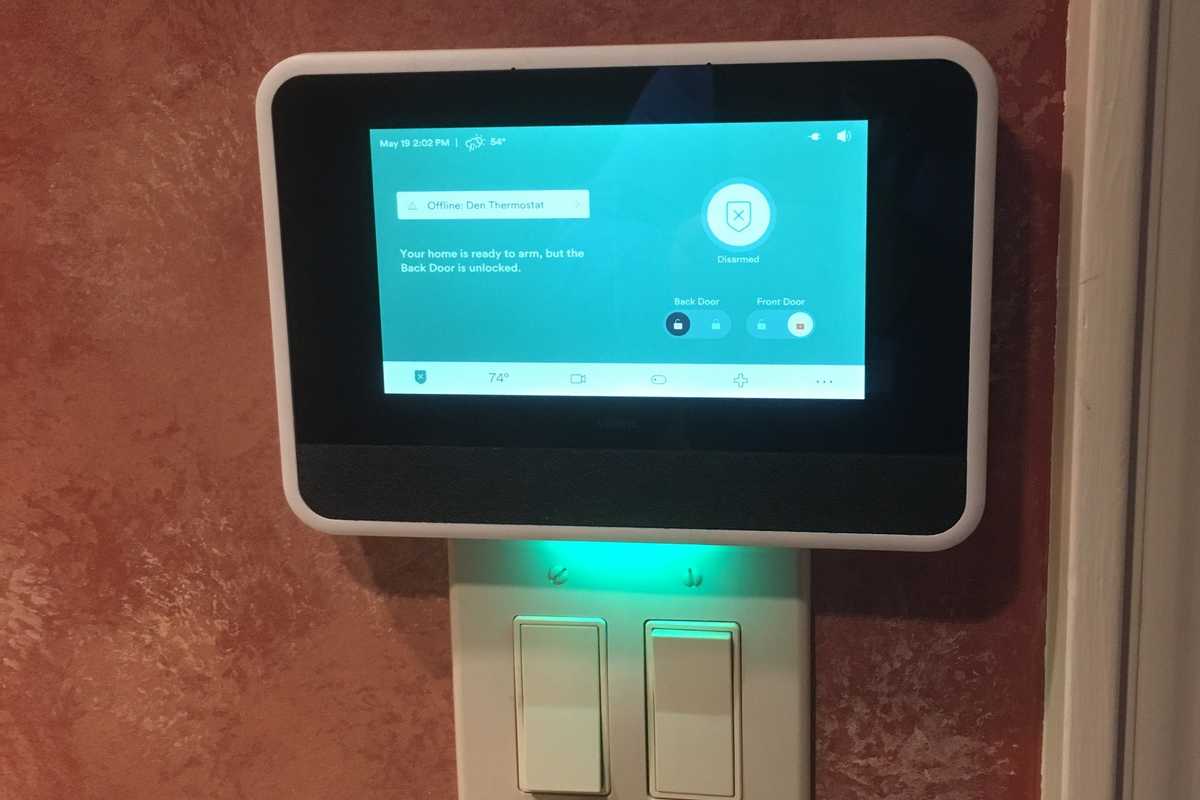 a photo of Vivint Smart Hub on a wall in a home.