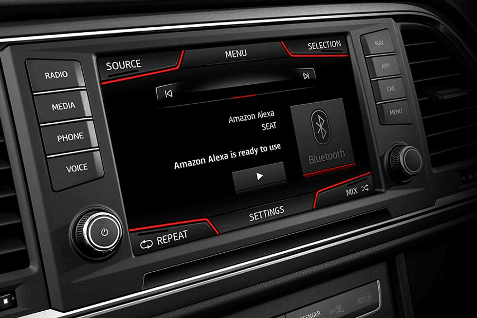 a photo of VW's SEAT infotainment system in a car