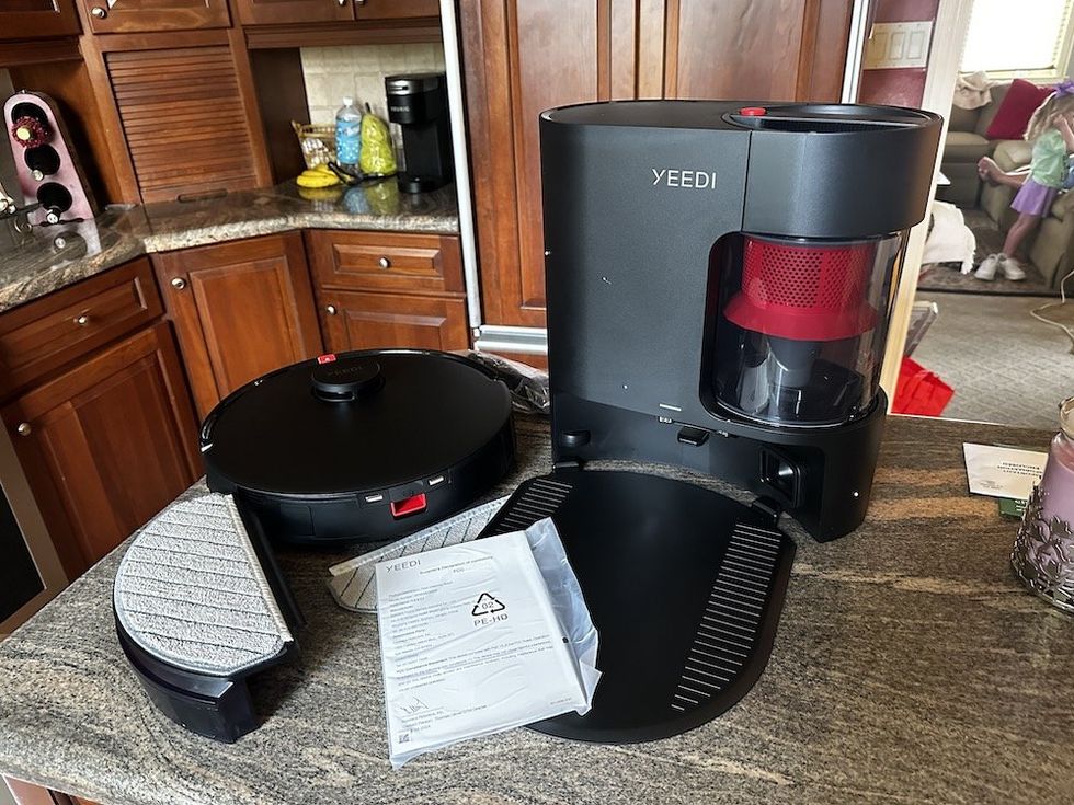 a photo of Yeedi C12 Pro Plus Robot vacuum and mop unboxed