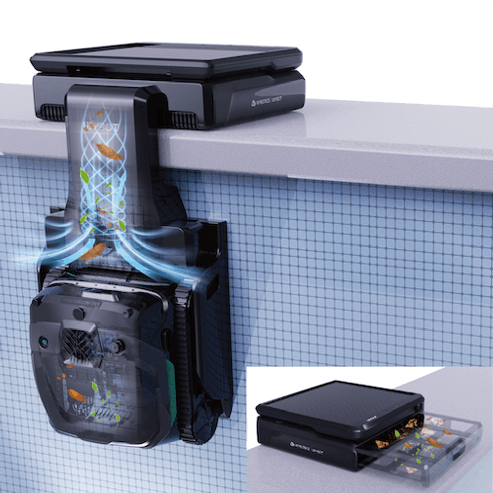 a photo showing how Wybot S3 Pool Cleaning Robot technology works