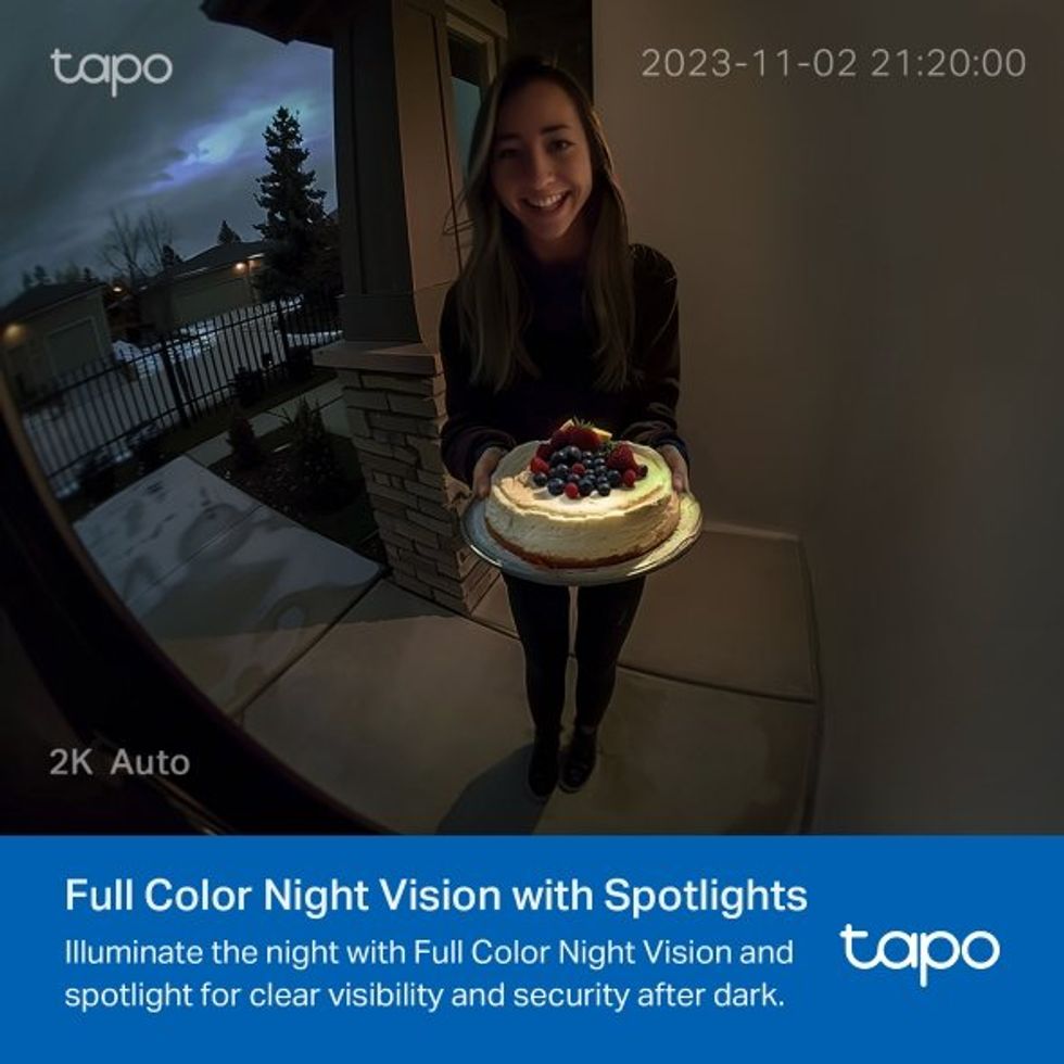 a photo showing night vision on a smartphone from Tapo Smart Video Doorbells