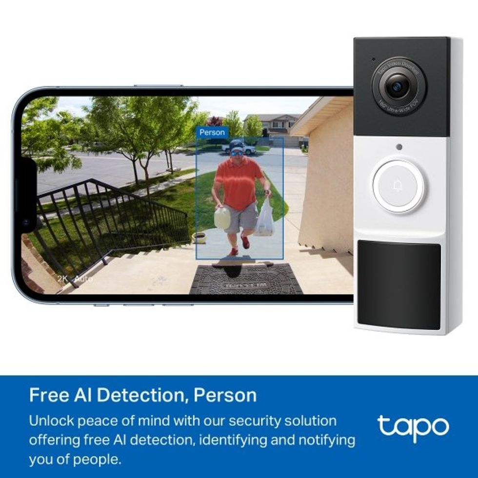 a photo showing Tapo Smart Video Doorbells free AI Detection in app