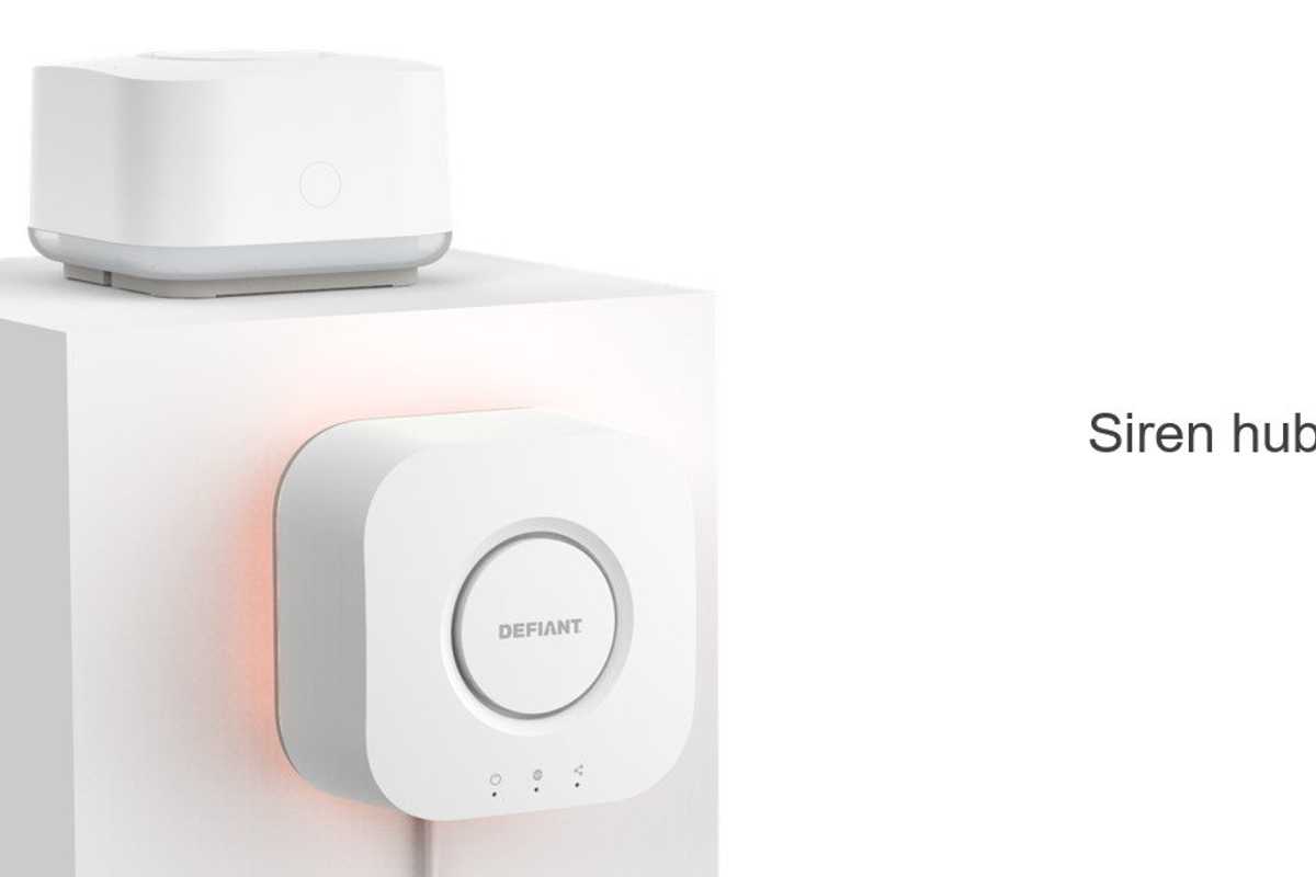 a photof of the siren hub for Hubspace Smart Home Security Kit