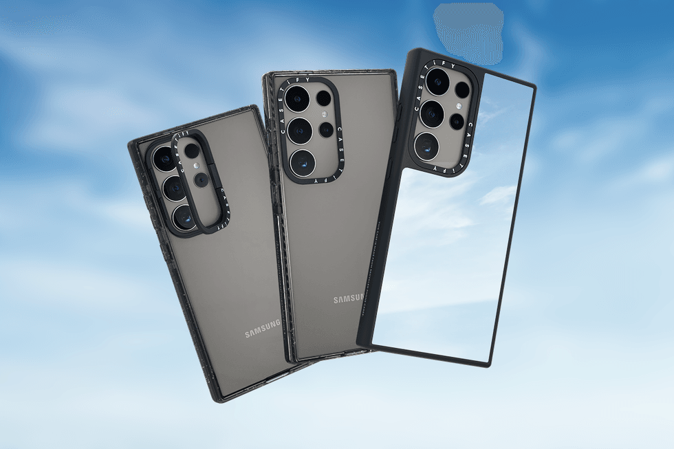 a product shot of CASETiFy Mirror Case and other smartphone cases